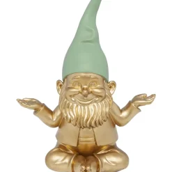 Deko & Geschenkartikel|KARE Design Deko Figur Zwerg Meditation Gold Grun 19Cm