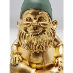 Deko & Geschenkartikel|KARE Design Deko Figur Zwerg Sitting Gold Grun 19Cm