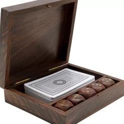 Deko & Geschenkartikel|KARE Design Deko Karten Box Gamble Wood (7/Tlg.)