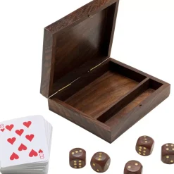 Deko & Geschenkartikel|KARE Design Deko Karten Box Gamble Wood (7/Tlg.)