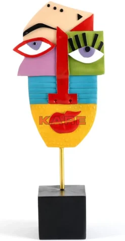 Deko & Geschenkartikel|KARE Design Deko Objekt Abstract Face Multicolour 52Cm