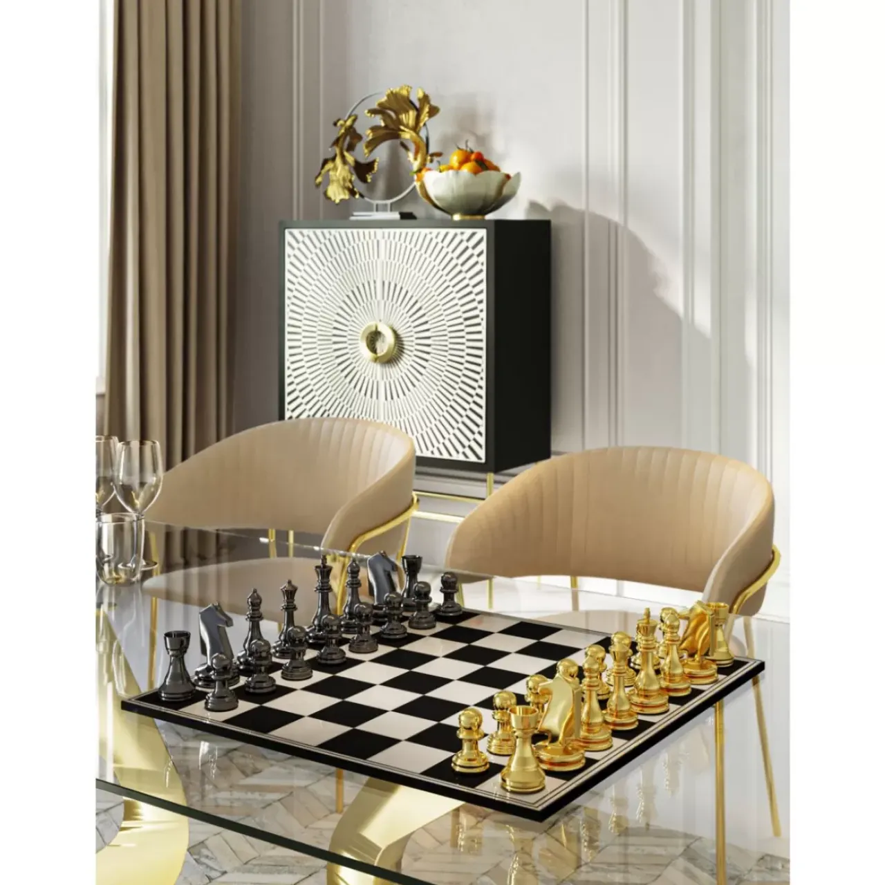 Sonstiges & Zubehör Accessoires|KARE Design Deko Objekt Chess 60X60