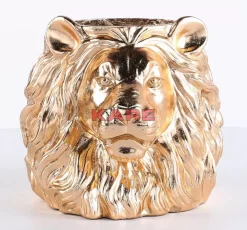 Aufbewahrung & Ordnung|KARE Design Deko Ubertopf Lion Gold
