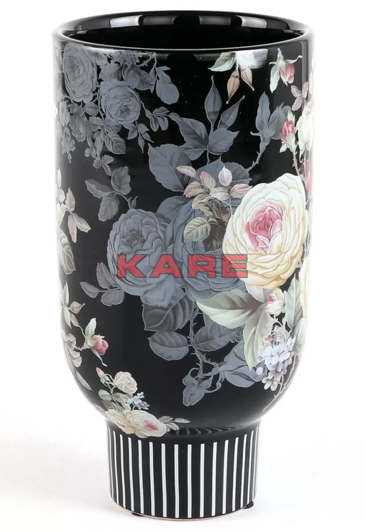 Vasen|KARE Design Deko Vase Rose Magic Schwarz 27Cm