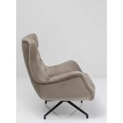 Sessel|KARE Design Drehsessel Bellissima Velvet Beige