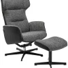 Sessel|KARE Design Drehsessel Mit Hocker Ohio Salt And Pepper