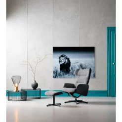 Sessel|KARE Design Drehsessel Mit Hocker Ohio Salt And Pepper