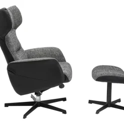 Sessel|KARE Design Drehsessel Mit Hocker Ohio Salt And Pepper