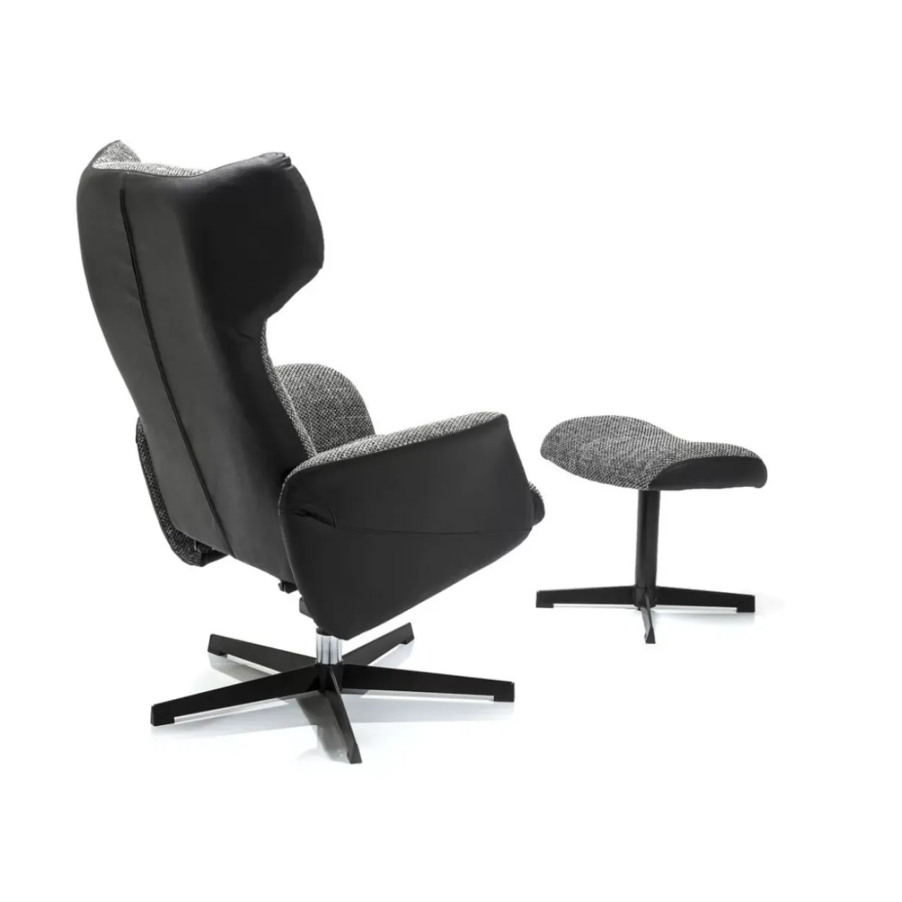 Sessel|KARE Design Drehsessel Mit Hocker Ohio Salt And Pepper