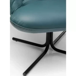 Sessel|KARE Design Drehsessel Oscar Leder Blau