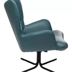 Sessel|KARE Design Drehsessel Oscar Leder Blau