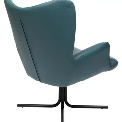 Sessel|KARE Design Drehsessel Oscar Leder Blau