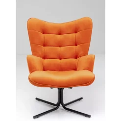 Sessel|KARE Design Drehsessel Oscar Velvet Orange