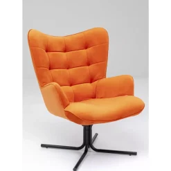 Sessel|KARE Design Drehsessel Oscar Velvet Orange