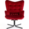 Sessel|KARE Design Drehsessel Oscar Velvet Rot