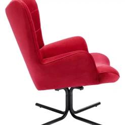 Sessel|KARE Design Drehsessel Oscar Velvet Rot