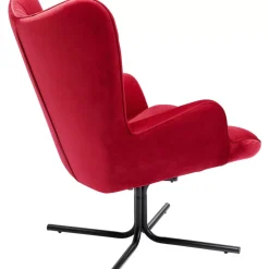 Sessel|KARE Design Drehsessel Oscar Velvet Rot
