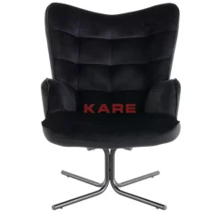 Sessel|KARE Design Drehsessel Oscar Velvet Schwarz