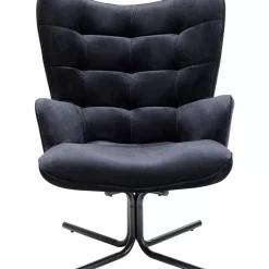 Sessel|KARE Design Drehsessel Oscar Velvet Schwarz
