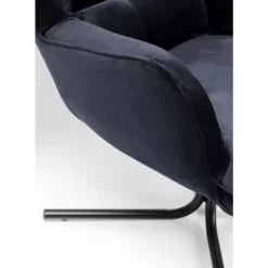 Sessel|KARE Design Drehsessel Oscar Velvet Schwarz