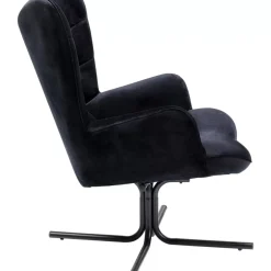 Sessel|KARE Design Drehsessel Oscar Velvet Schwarz
