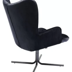 Sessel|KARE Design Drehsessel Oscar Velvet Schwarz