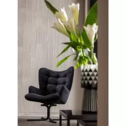 Sessel|KARE Design Drehsessel Oscar Velvet Schwarz