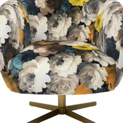 Sessel|KARE Design Drehsessel Peony Flower Gelb