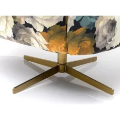Sessel|KARE Design Drehsessel Peony Flower Gelb