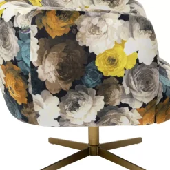 Sessel|KARE Design Drehsessel Peony Flower Gelb