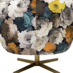 Sessel|KARE Design Drehsessel Peony Flower Gelb