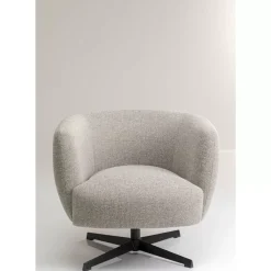 Sessel|KARE Design Drehsessel Peony Grau