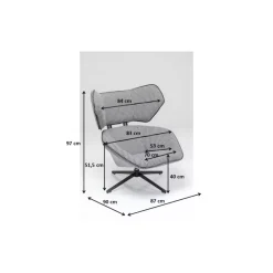 Sessel|KARE Design Drehsessel Toledo Schwarz Weiss