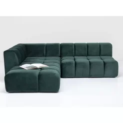 Sofas & Couches|KARE Design Ecksofa Belami Velvet Dunkelgrun Links 265Cm