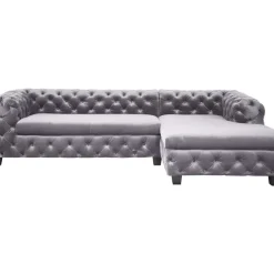 Sofas & Couches|KARE Design Ecksofa Desire Velvet Silbergrau R