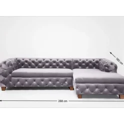 Sofas & Couches|KARE Design Ecksofa Desire Velvet Silbergrau R