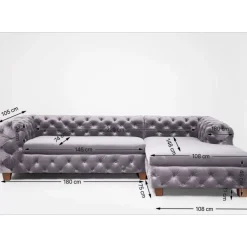 Sofas & Couches|KARE Design Ecksofa Desire Velvet Silbergrau R