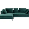 Sofas & Couches|KARE Design Ecksofa Gianni Small Velvet Dunkelgrun Links