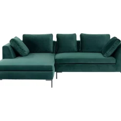 Sofas & Couches|KARE Design Ecksofa Gianni Small Velvet Dunkelgrun Links
