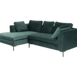 Sofas & Couches|KARE Design Ecksofa Gianni Small Velvet Dunkelgrun Links