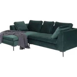 Sofas & Couches|KARE Design Ecksofa Gianni Small Velvet Dunkelgrun Links
