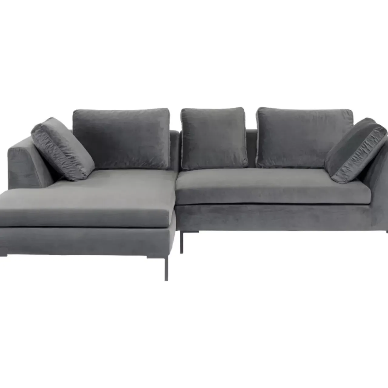 Sofas & Couches|KARE Design Ecksofa Gianni Small Velvet Grau Links