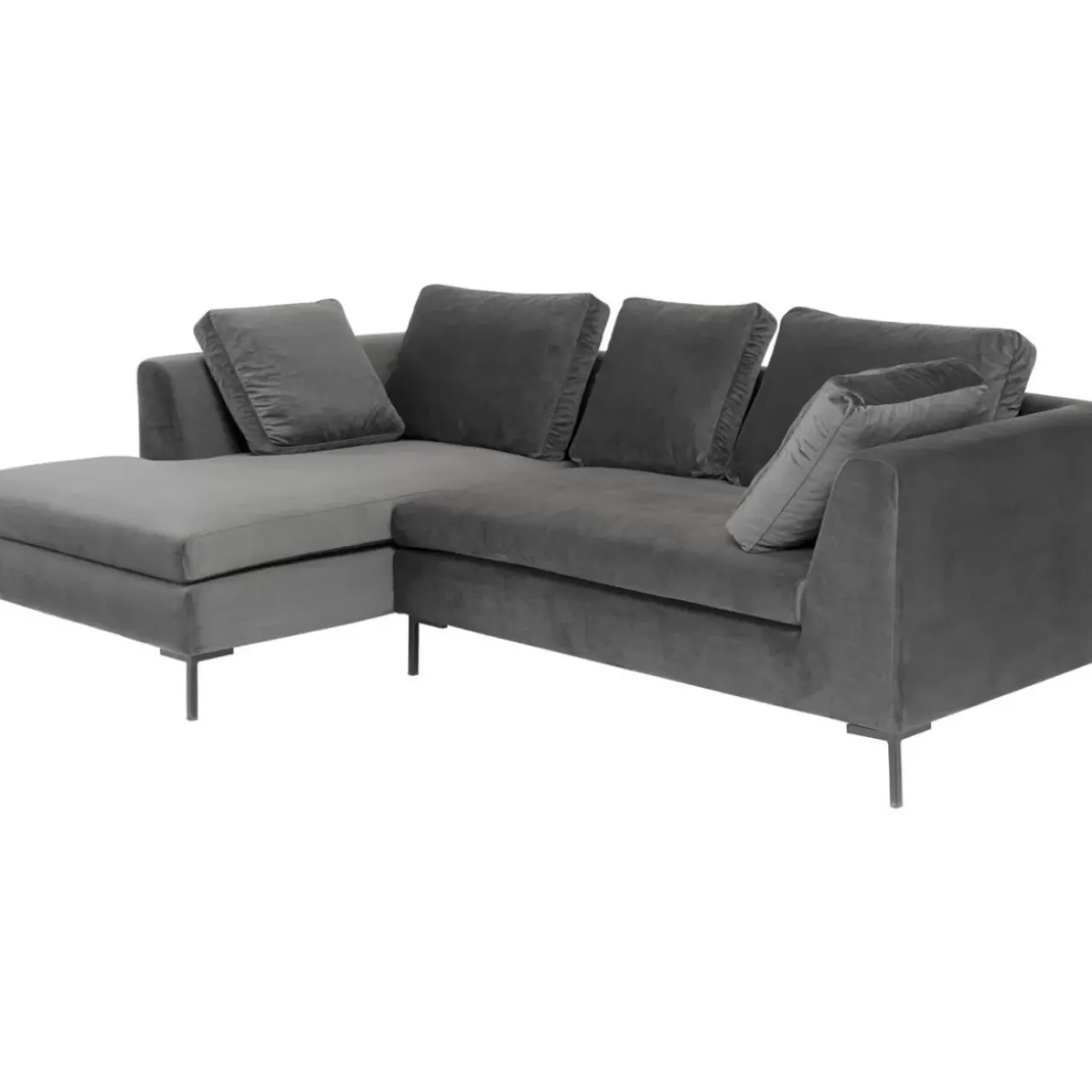 Sofas & Couches|KARE Design Ecksofa Gianni Small Velvet Grau Links