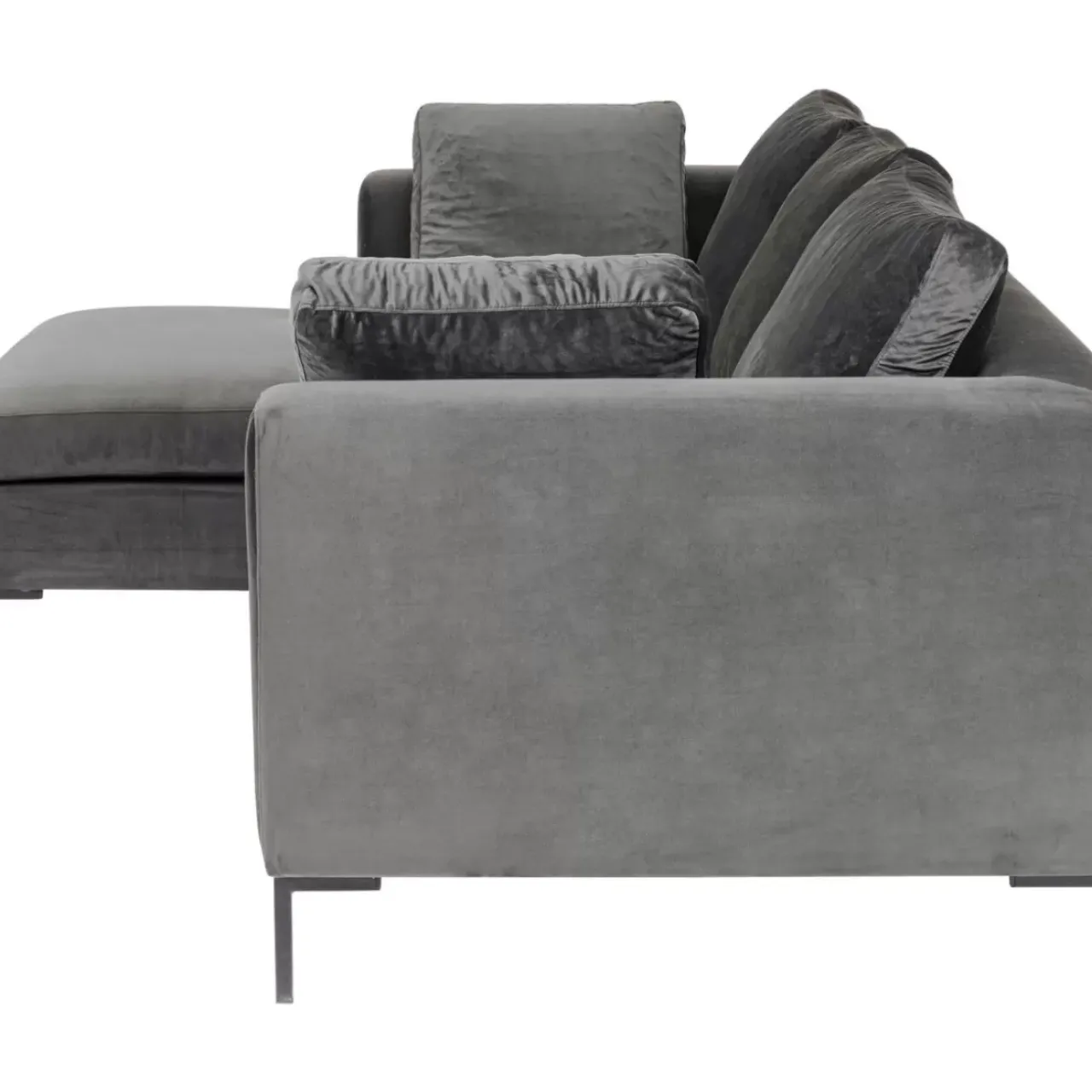Sofas & Couches|KARE Design Ecksofa Gianni Small Velvet Grau Links