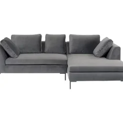 Sofas & Couches|KARE Design Ecksofa Gianni Small Velvet Grau Rechts