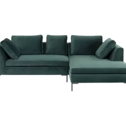 Sofas & Couches|KARE Design Ecksofa Gianni Small Velvet Dunkelgrun Rechts