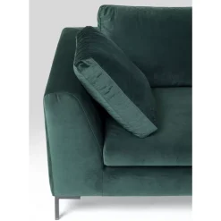 Sofas & Couches|KARE Design Ecksofa Gianni Small Velvet Dunkelgrun Rechts