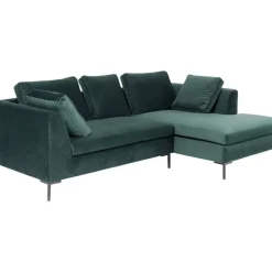 Sofas & Couches|KARE Design Ecksofa Gianni Small Velvet Dunkelgrun Rechts