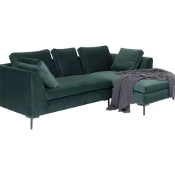 Sofas & Couches|KARE Design Ecksofa Gianni Small Velvet Dunkelgrun Rechts