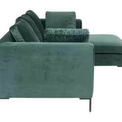 Sofas & Couches|KARE Design Ecksofa Gianni Small Velvet Dunkelgrun Rechts